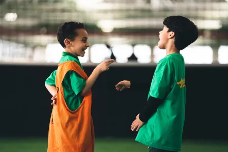 Two child laughing